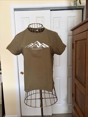 Environmental Mountain Graphic T‑Shirt - Olive Green